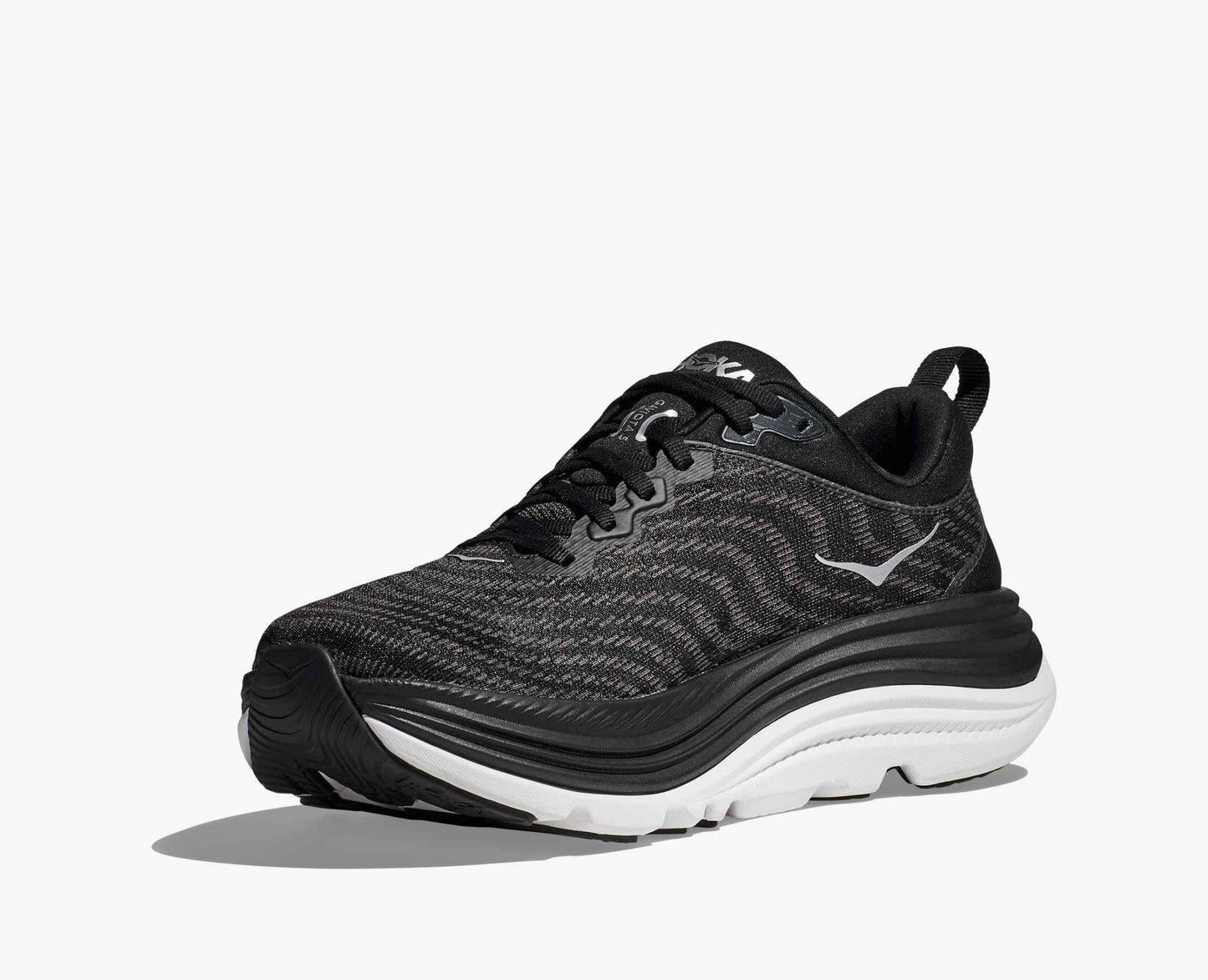 Hoka Gaviota 5 Men Cushioned Runing Shoes, Black/White