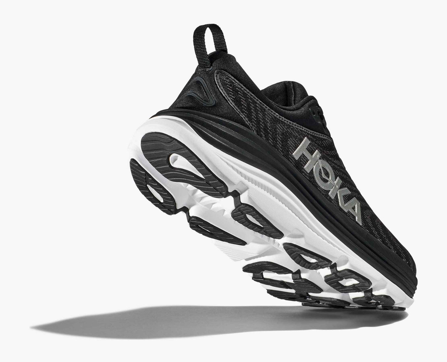 Hoka Gaviota 5 Men Cushioned Runing Shoes, Black/White