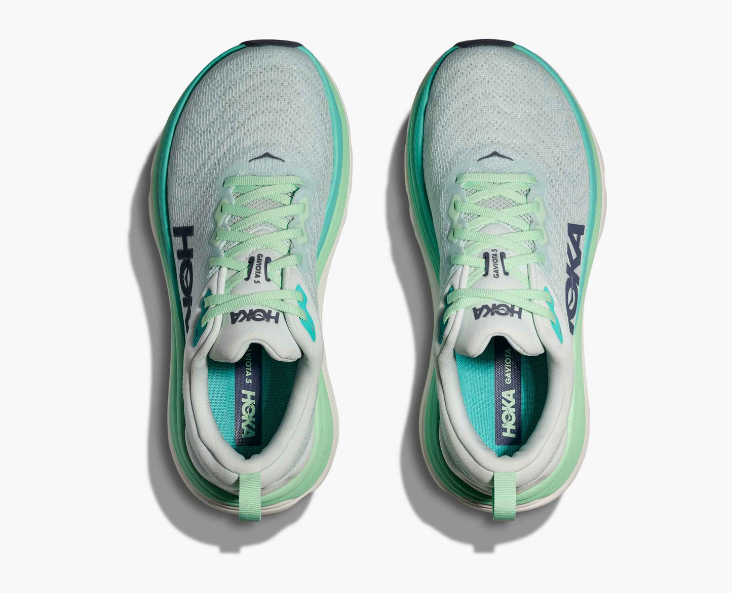 Hoka Gaviota 5 Women Cushioned Runing Shoes, Snow Melt/Cielo Blue