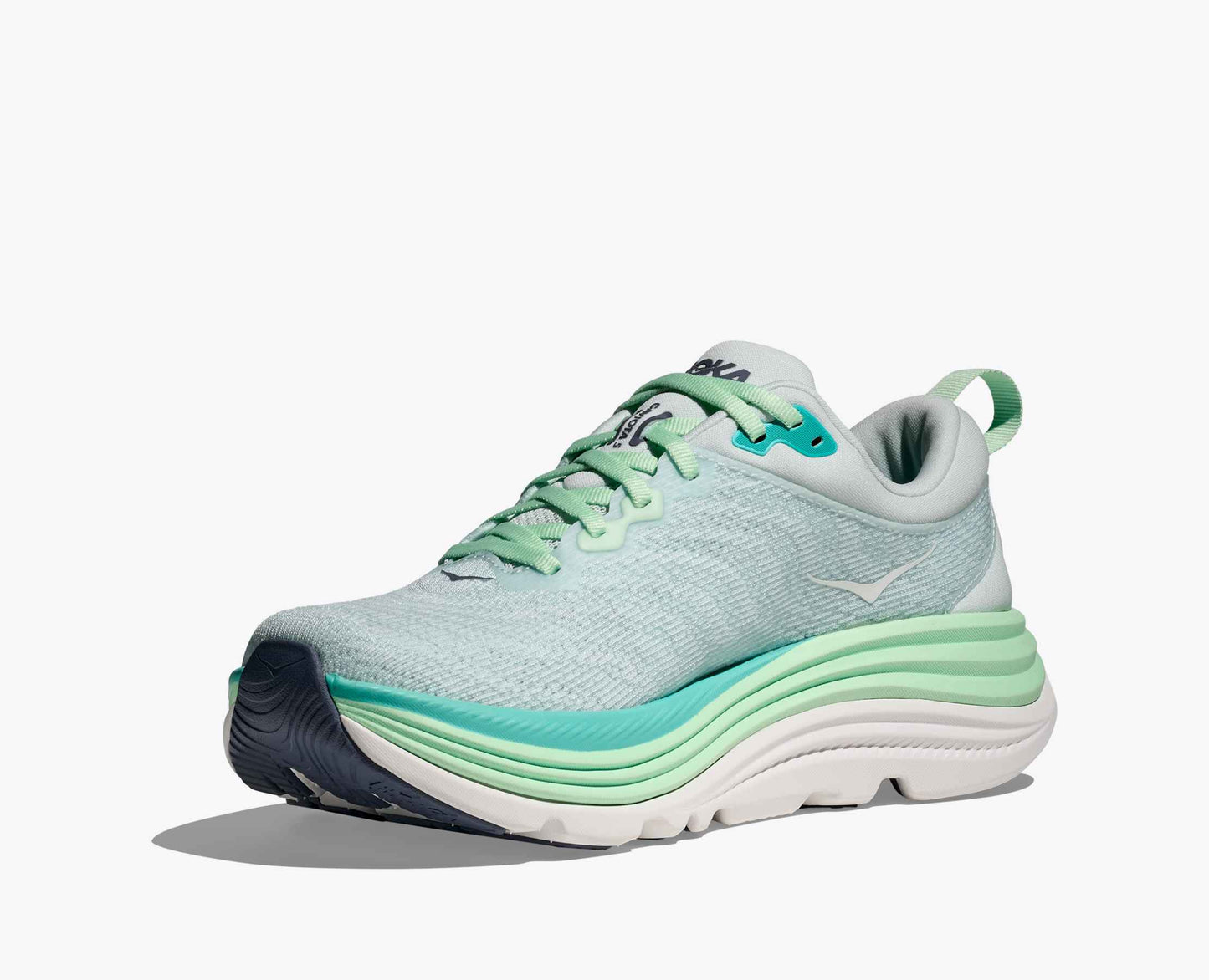 Hoka Gaviota 5 Women Cushioned Runing Shoes, Snow Melt/Cielo Blue