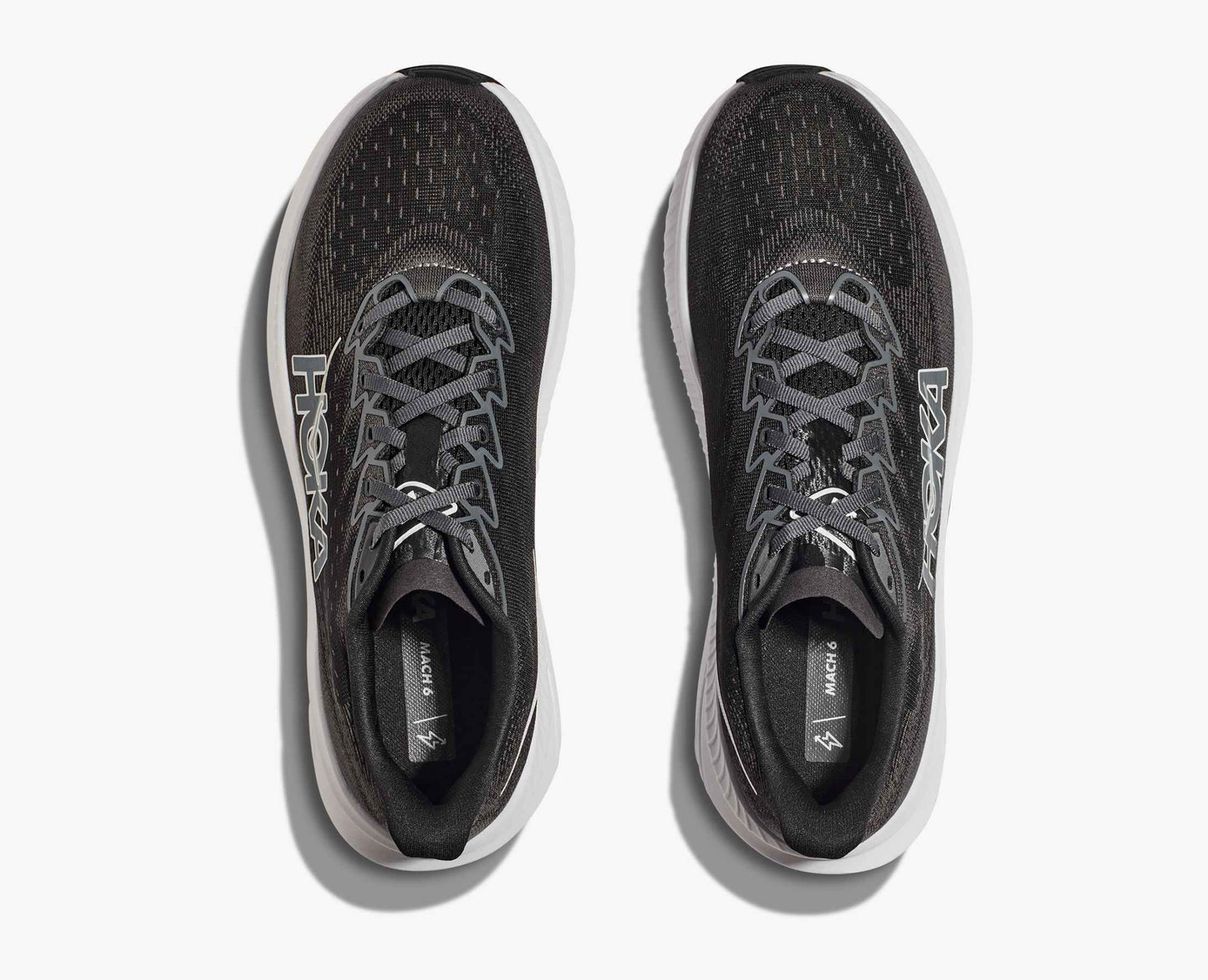 Hoka Mach 6 Men Cushioned Runing Shoes, Black/White
