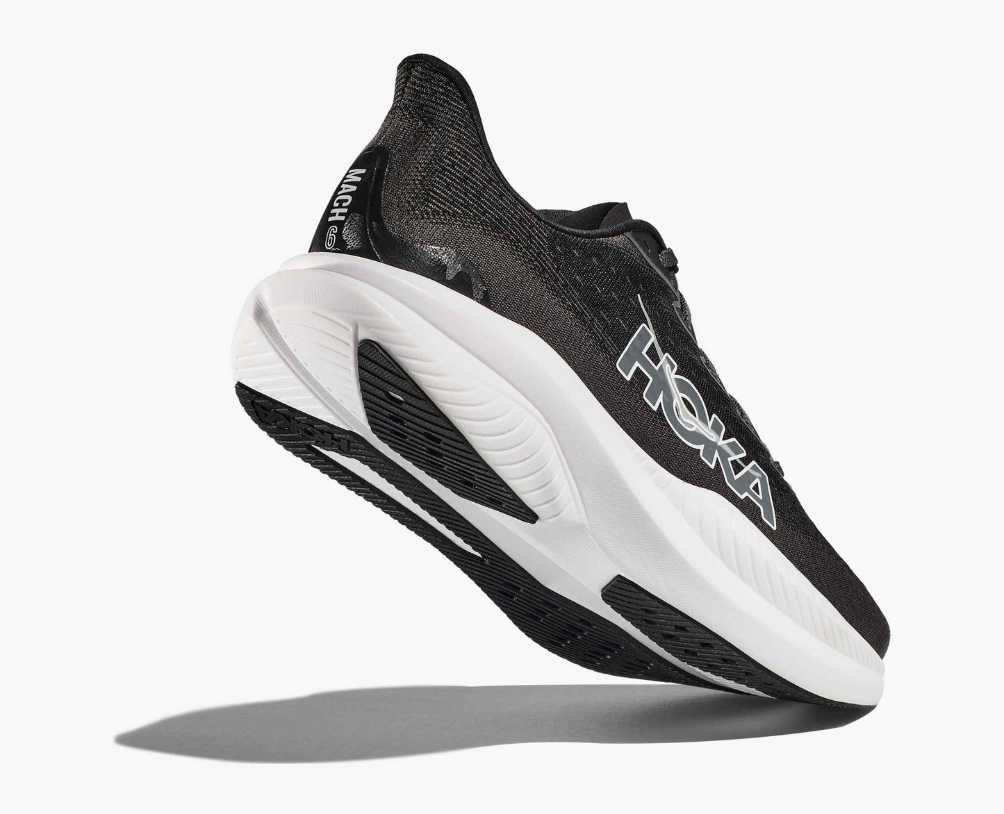 Hoka Mach 6 Women Cushioned Runing Shoes, Black/White