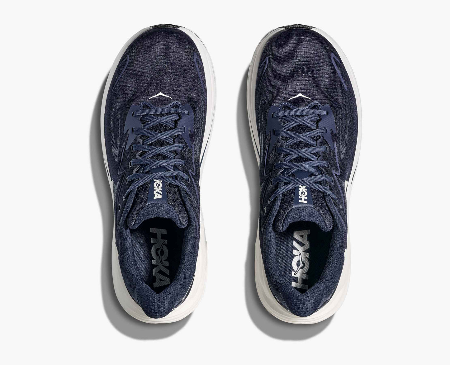 Hoka Clifton 10 Men Cushioned Runing Shoes, NAVY/WHITE