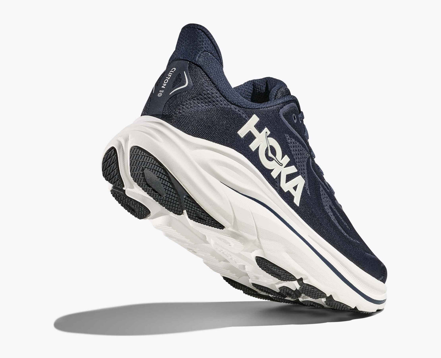 Hoka Clifton 10 Men Cushioned Runing Shoes, NAVY/WHITE