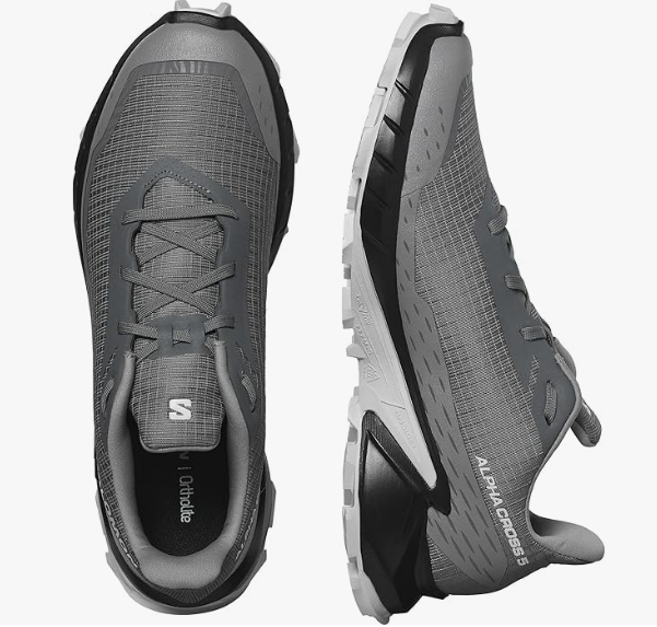 Salomon Men's Alphacross 5 Trail Running Shoes - Pewter/Black/Ghost Gray