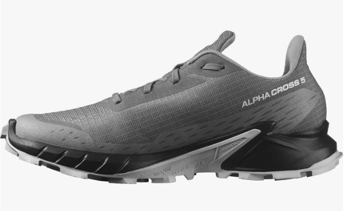 Salomon Men's Alphacross 5 Trail Running Shoes - Pewter/Black/Ghost Gray