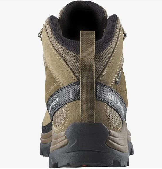 Salomon Men's QUEST ROVE GORE-TEX Leather Hiking Boots for Men, Kangaroo / Kelp / Black