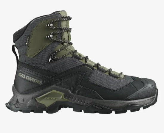 Salomon Men's Quest Element Gore-Tex, Waterproof Neutral Leather Hiking Boots - Black/Deep Lichen Green/Olive Night