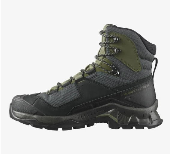 Salomon Men's Quest Element Gore-Tex, Waterproof Neutral Leather Hiking Boots - Black/Deep Lichen Green/Olive Night