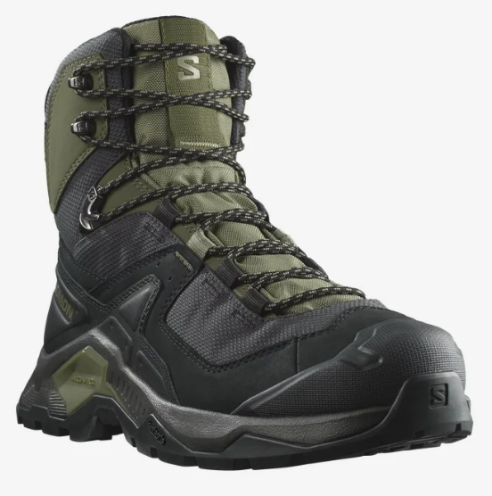 Salomon Men's Quest Element Gore-Tex, Waterproof Neutral Leather Hiking Boots - Black/Deep Lichen Green/Olive Night