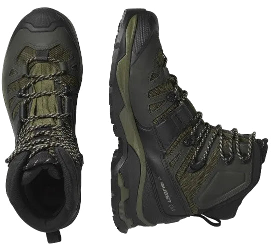 Salomon Men's QUEST 4 GORE-TEX Hiking Boots For Men, Olive Night/Peat/Safari - Ndoros