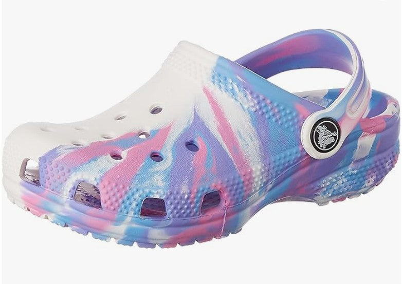 Crocs Classic Marbled Clog K White/Pink Kids