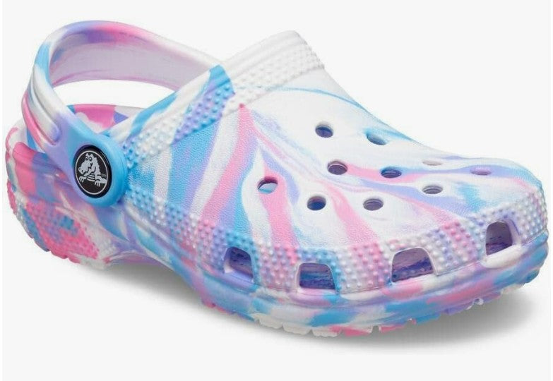 Crocs Classic Marbled Clog K White/Pink Kids