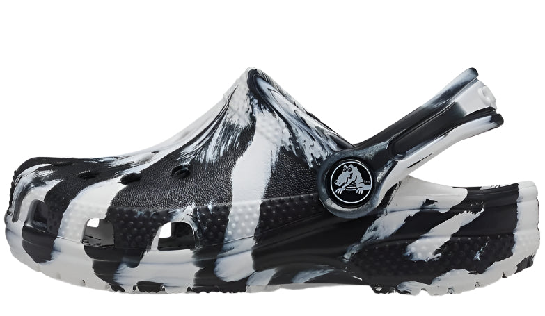 Crocs Classic Marbled Clog for Kids – Black/White