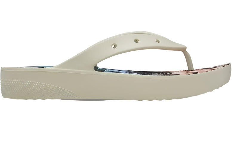 Crocs Women's Classic Platform Flip Flops – Bone/Multi Color Sandals