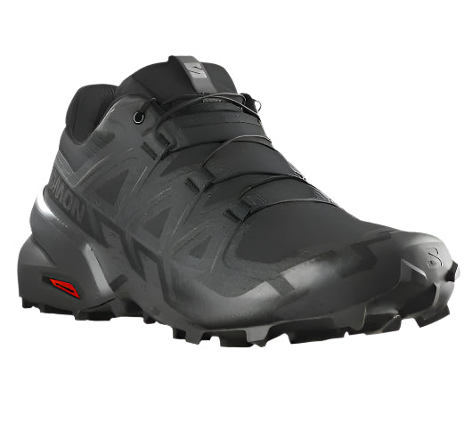 Size 13 damaged BOX) Salomon Speedcross 6 Wide Men's Trail Running Shoes – Black/Black/Phantom (417428) | Lightweight, Aggressive Grip, All-Terrain Comfort(417428)( Size 13 damaged BOX)