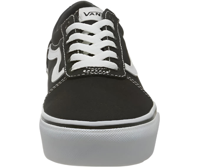 Vans Girls Low-Top Trainer Canvas Sneakers, Black/White - Ndoros