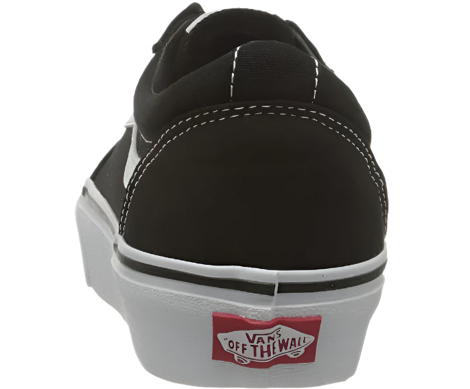 Vans Girls Low-Top Trainer Canvas Sneakers, Black/White - Ndoros