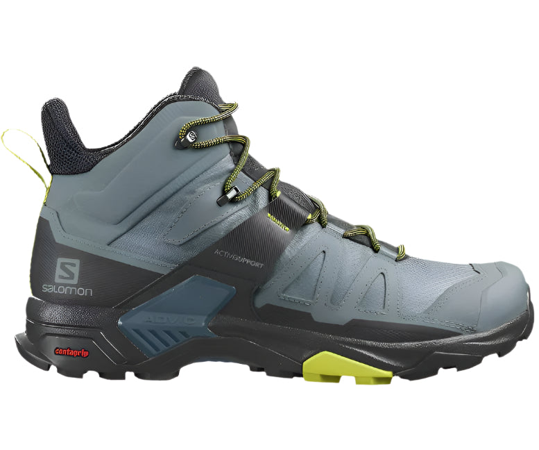Salomon Men's X Ultra 4 Mid GTX Waterproof Hiking Boots – Trooper/Black/Evening Primrose