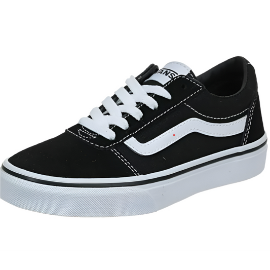 Vans Kids Ward Low-Top Kids Sneakers – Suede/Canvas Black/White - Ndoros