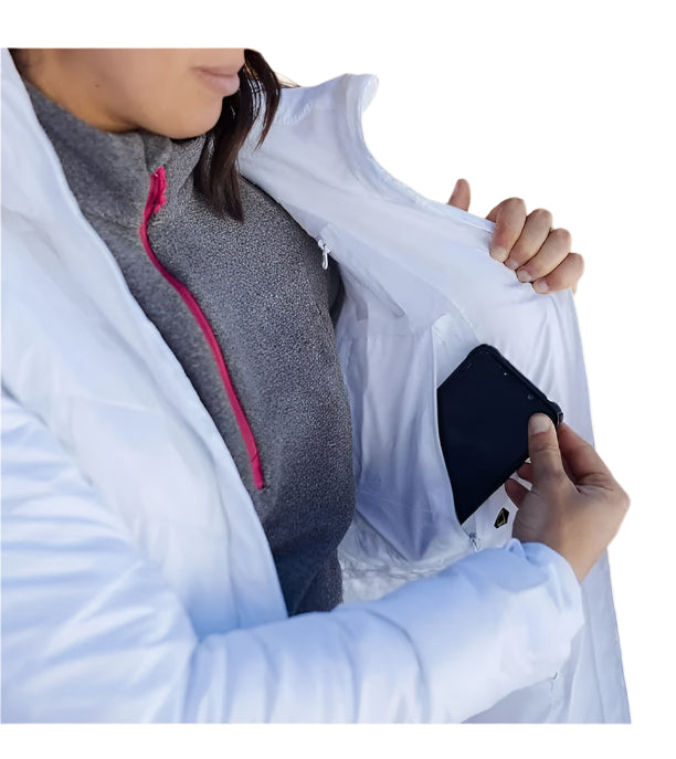 Apricoat Women's EcoDown Adventure Winter Jacket – Ultra-Light Hooded Puffer Coat, Packable, ,White - Ndoros
