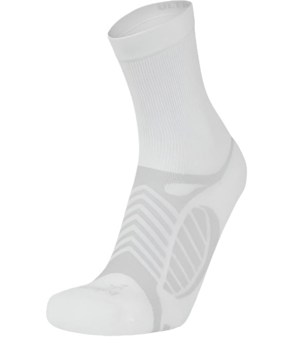 Balega Ultralight Crew Lightweight Performance Athletic Running Socks Unisex, White/Space Grey