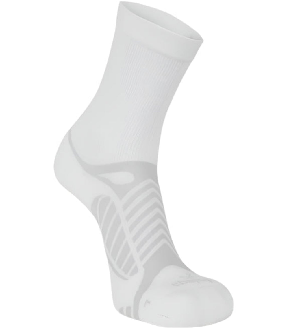 Balega Ultralight Crew Lightweight Performance Athletic Running Socks Unisex, White/Space Grey