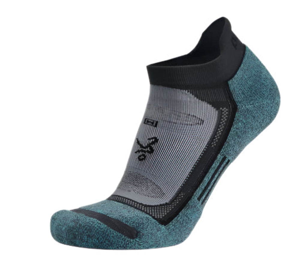 Balega Blister Resist No Show Performance Athletic Running Socks Unisex, Grey/Blue