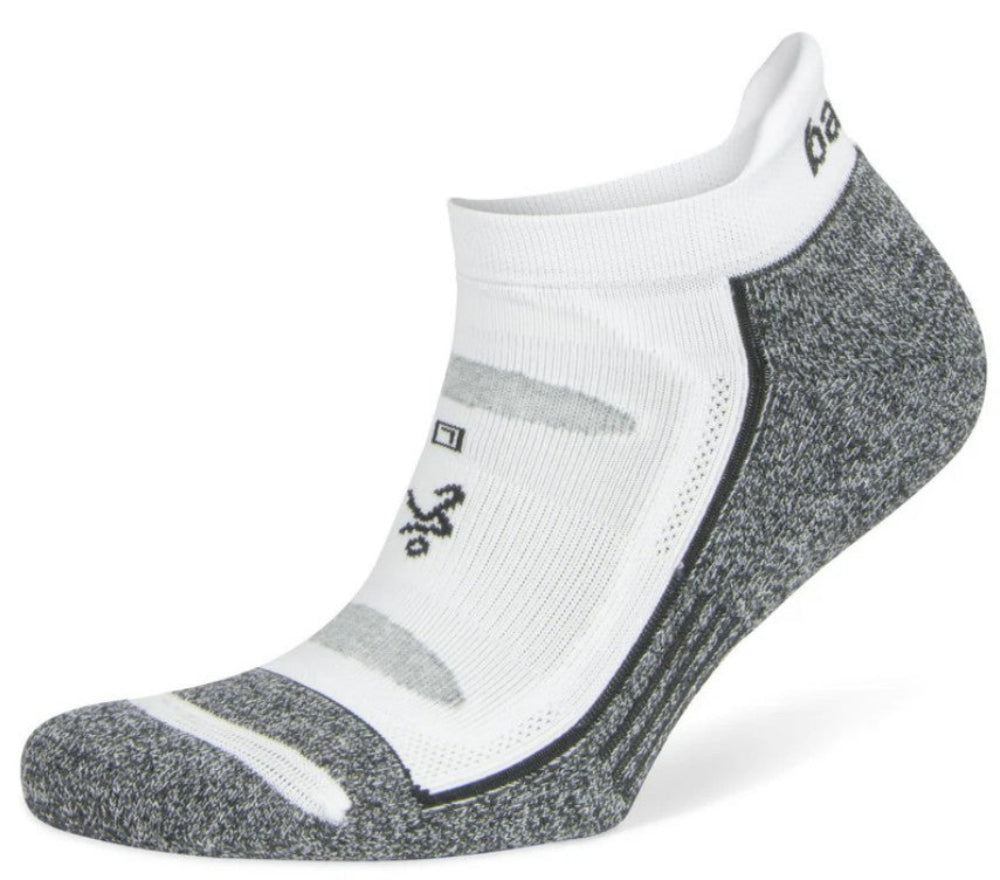 Balega Blister Resist No Show Performance Athletic Running Socks Unisex, White/Grey