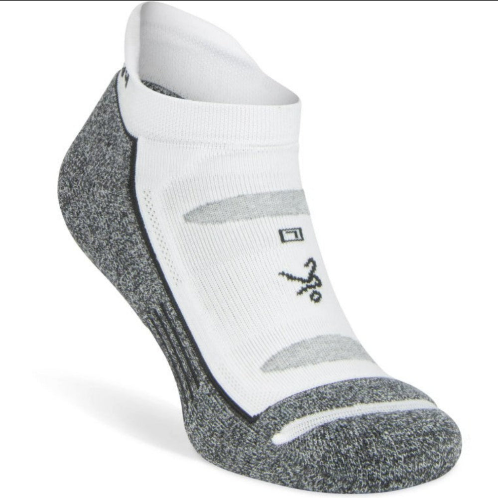 Balega Blister Resist No Show Performance Athletic Running Socks Unisex, White/Grey