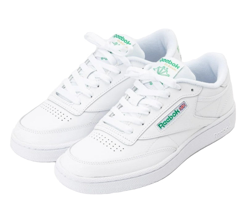Reebok Men’s Club C Sneaker, White/Green