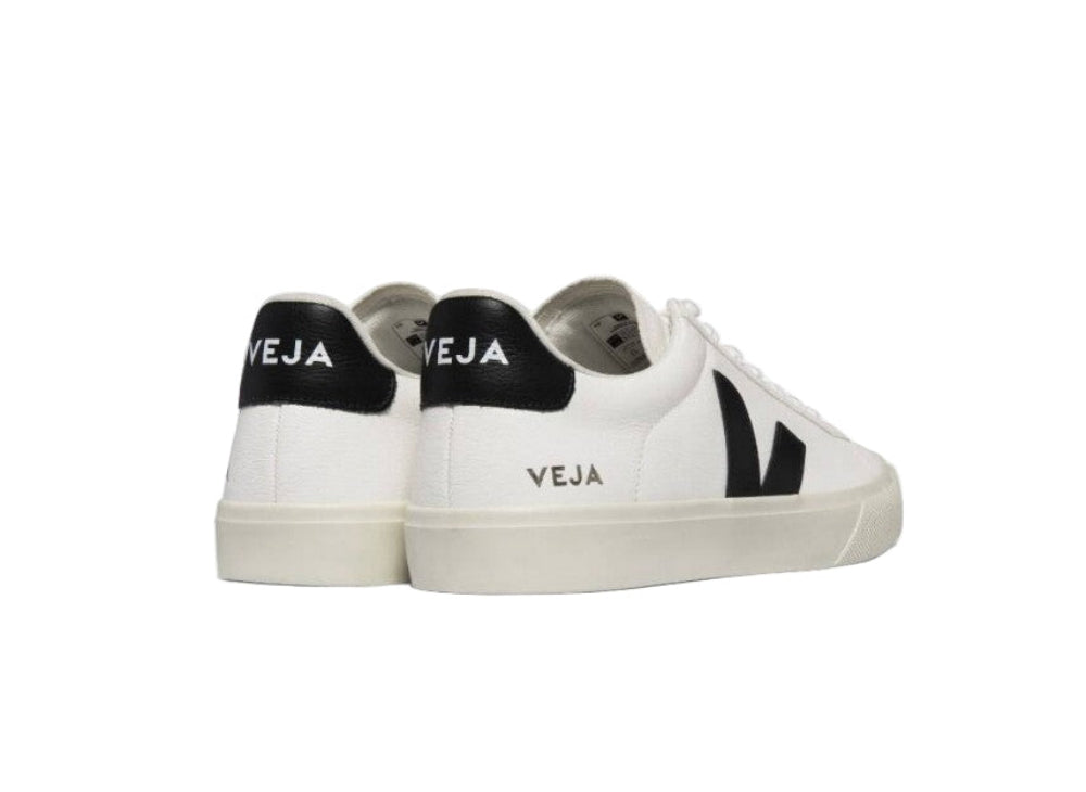 Veja Men's Campo Leather Shoe, Black/White