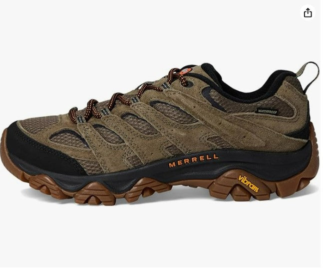 Merrell Men's Moab 3 Waterproof Hiking Shoes, Olive/Gum