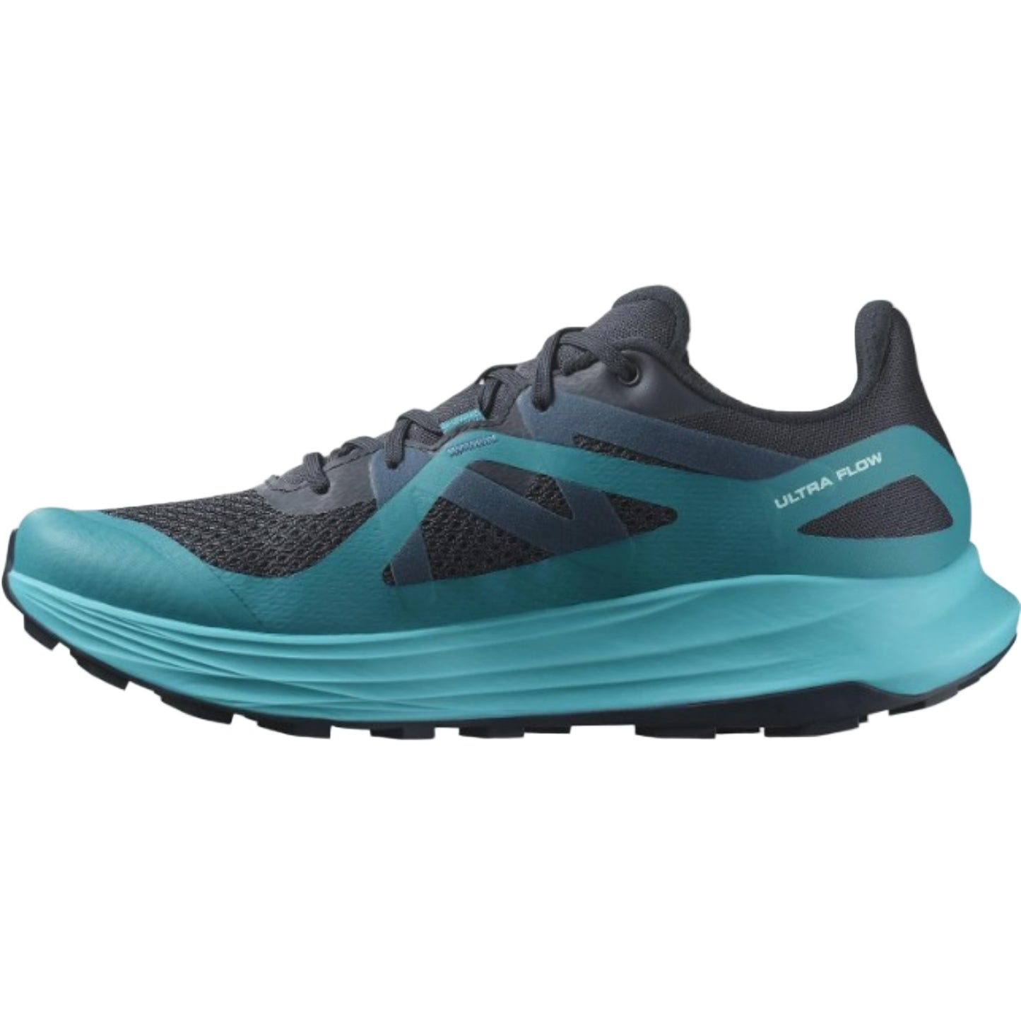 Salomon Men's ULTRA FLOW Men's Trail Running Shoes, and Versatile for Road-to-Trail Adventures, Carbon/Tahitian Tide/Deep Dive - Ndoros