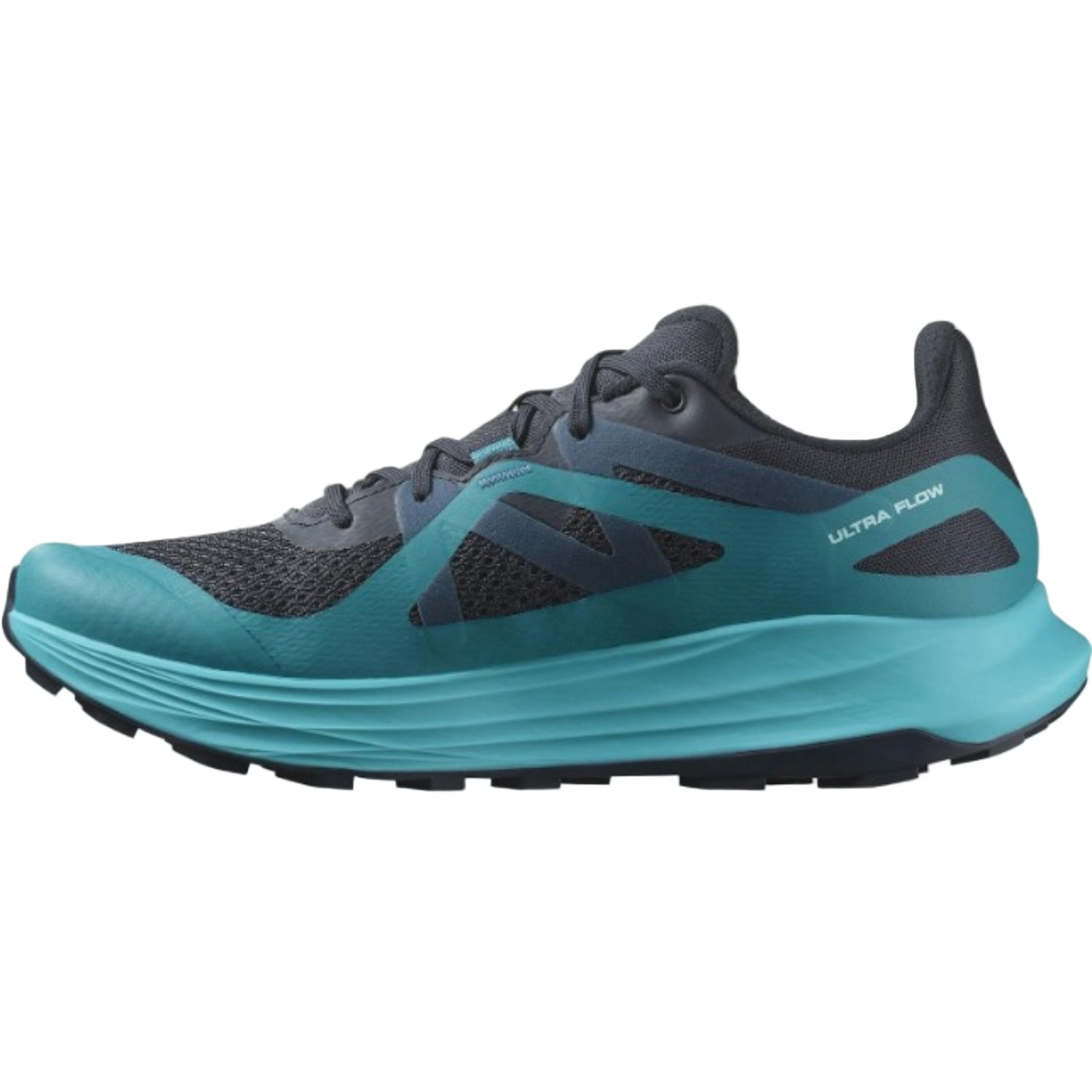 Salomon Men's ULTRA FLOW Men's Trail Running Shoes, and Versatile for Road-to-Trail Adventures, Carbon/Tahitian Tide/Deep Dive - Ndoros