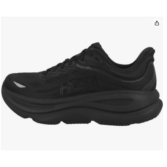 Hoka Bondi 9 cushioned Runing Shoe For Men Black/Black