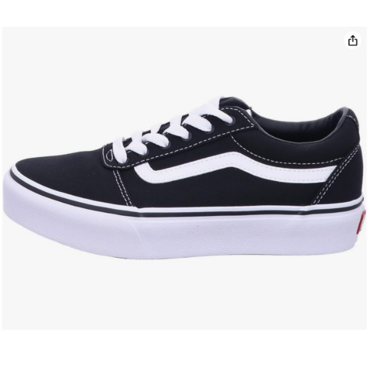 Vans Girls Low-Top Trainer Canvas Sneakers, Black/White - Ndoros