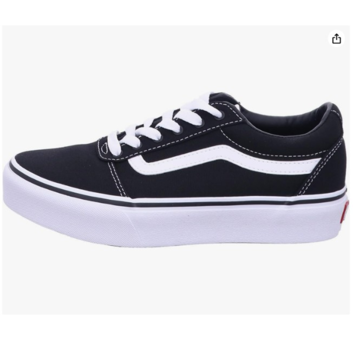 Vans Girls Low-Top Trainer Canvas Sneakers, Black/White - Ndoros