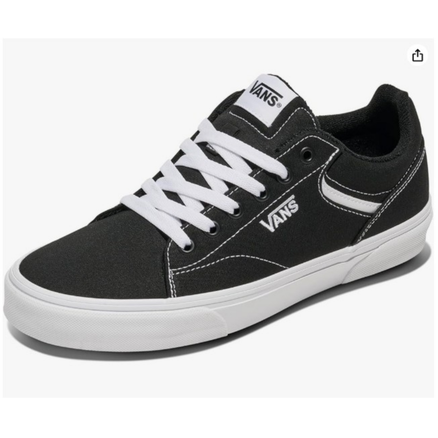 Vans Men's Seldan Sneaker, Canvas Black/White