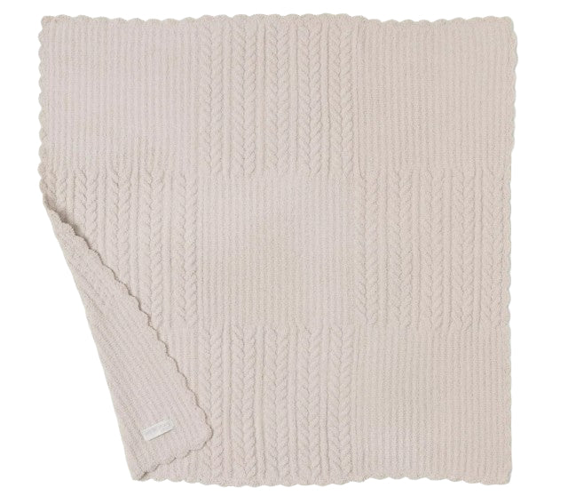Barefoot Dreams CozyChic Heirloom Receiving Blanket, Stone