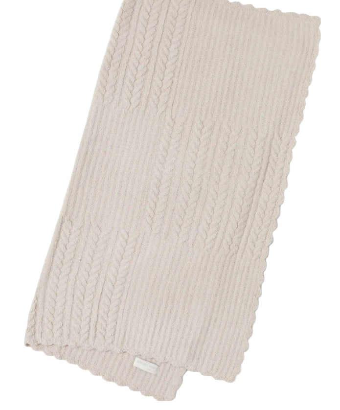 Barefoot Dreams CozyChic Heirloom Receiving Blanket, Stone
