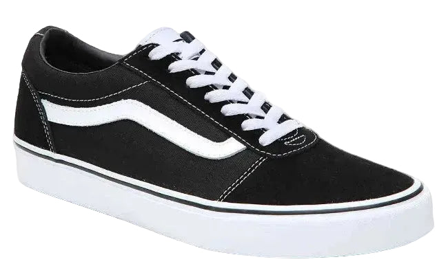 Vans Youth Ward Low-Top Skate Sneakers – Unisex Kids Casual Shoes, Black/White - Ndoros