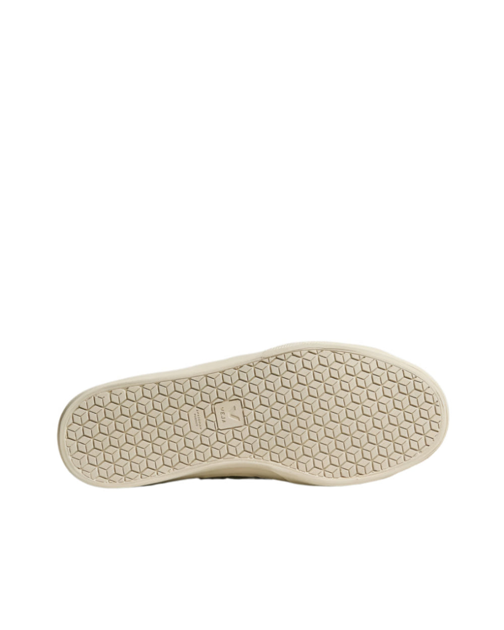 Close-up of a white sneaker sole on a light gray background