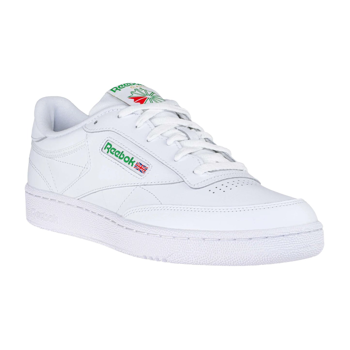 Reebok Men’s Club C Sneaker, White/Green