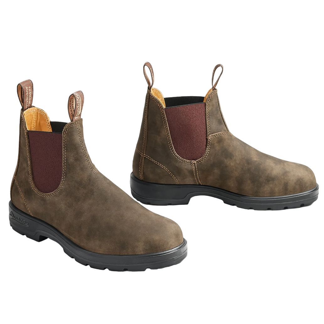 Blundstone Unisex 585 Original - Premium Water Resistant Leather Chelsea Boots, Rustic Brown - Ndoros
