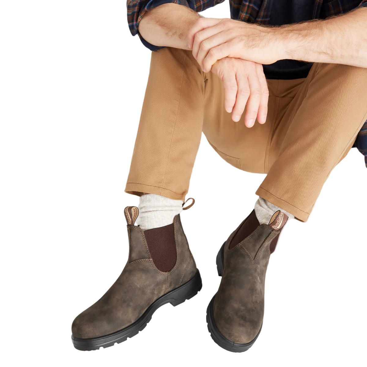 Blundstone Unisex 585 Original - Premium Water Resistant Leather Chelsea Boots, Rustic Brown - Ndoros