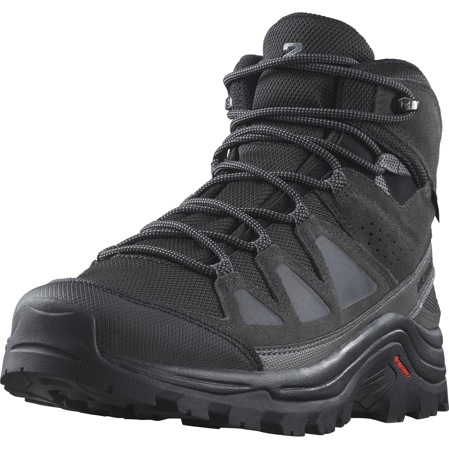 Salomon Men's Quest Rove Gore-Tex, Waterproof Backpacking & Hiking Suede Leather Boots - Black/Phantom/Magnet
