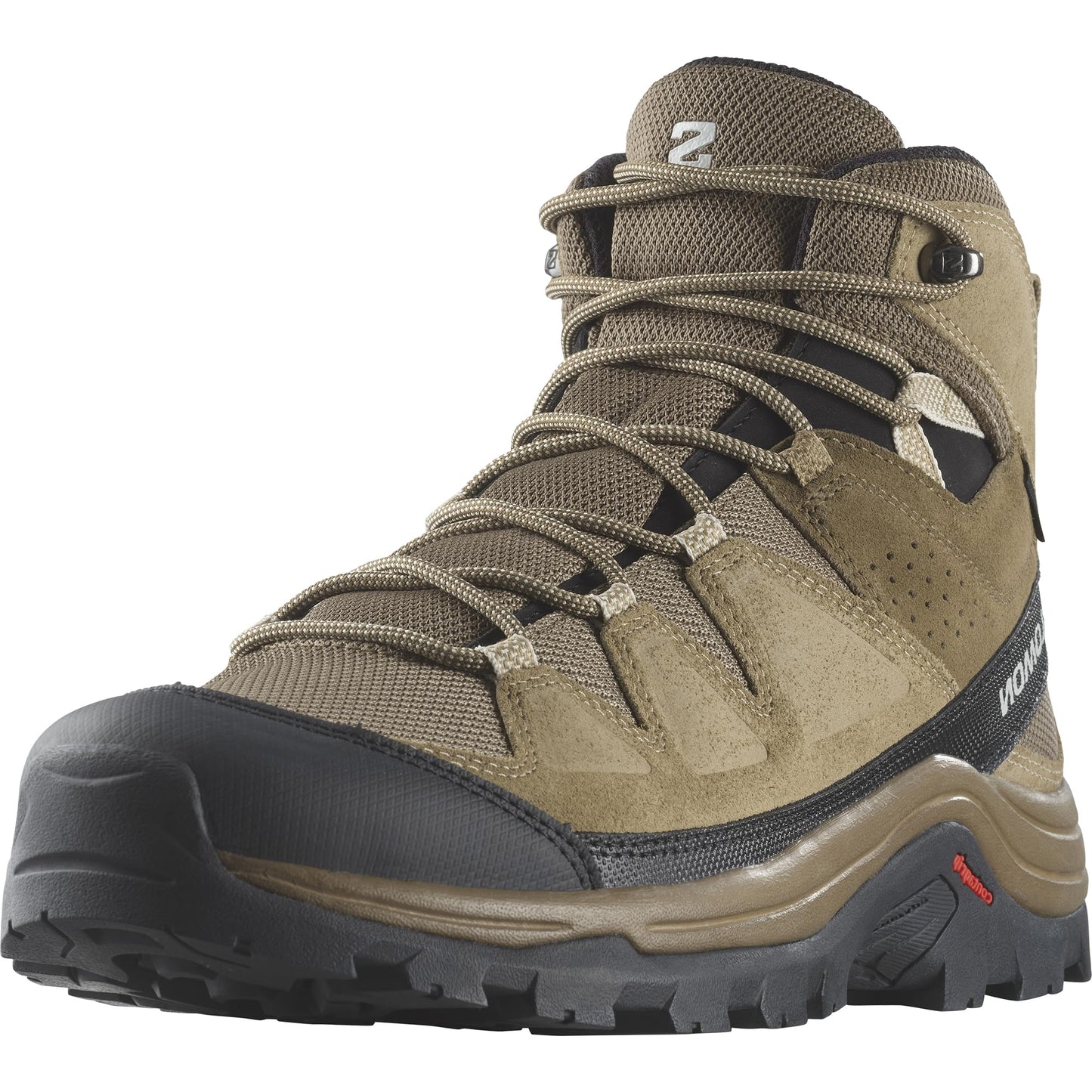Salomon Men's QUEST ROVE GORE-TEX Leather Hiking Boots for Men, Kangaroo / Kelp / Black