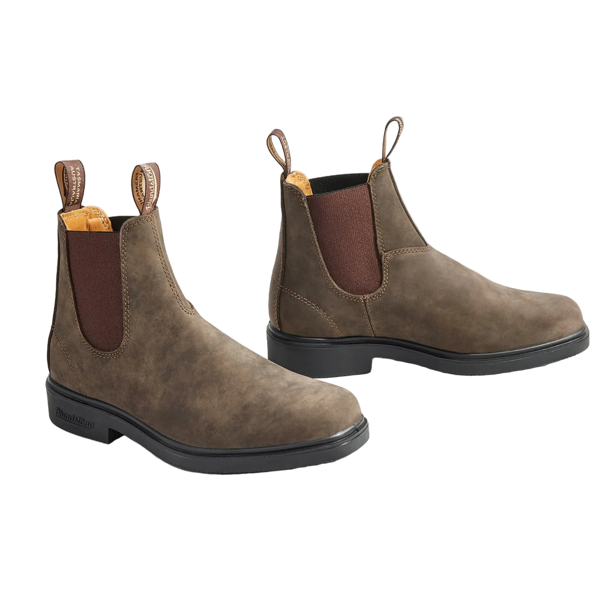 Blundstone Unisex Dress Series 1306 Chelsea Boots for Men and Women, Wide Chisel Toe Boots with Cushioned Midsole and Premium Leather, Rustic Brown - Ndoros