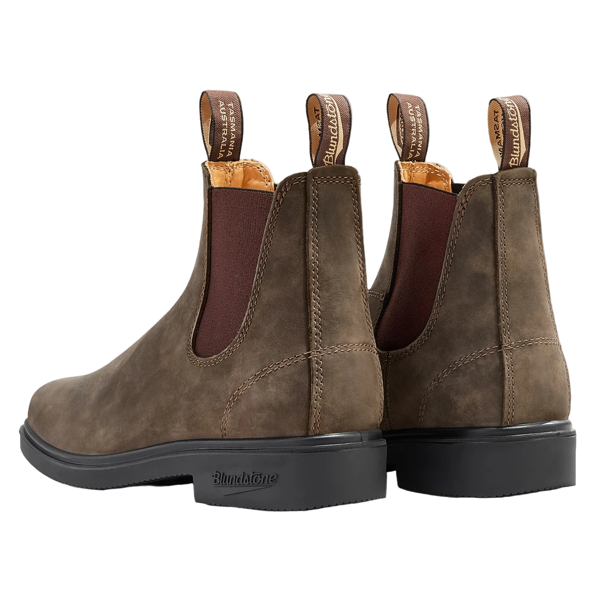 Blundstone Unisex Dress Series 1306 Chelsea Boots for Men and Women, Wide Chisel Toe Boots with Cushioned Midsole and Premium Leather, Rustic Brown - Ndoros